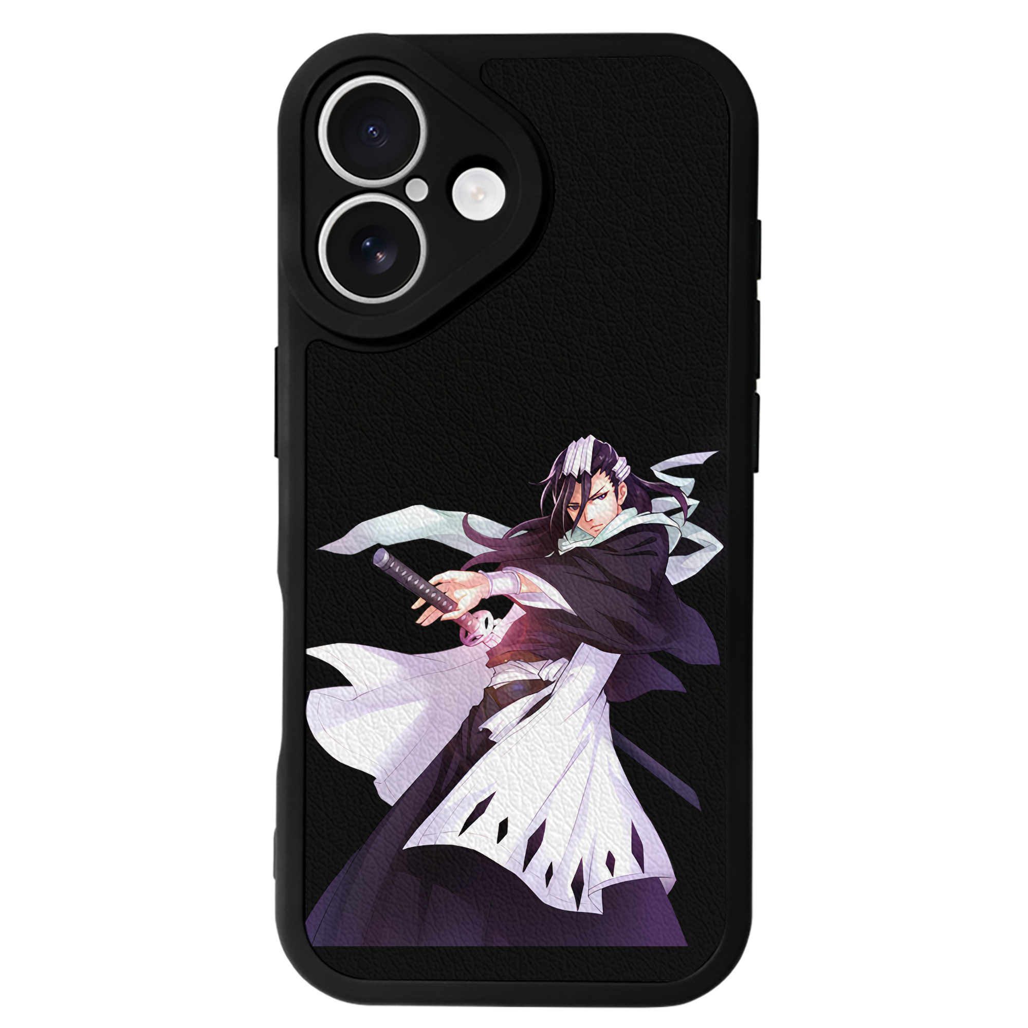 （画像用） ブリーチ くちき びゃくや BLEACH Kuchiki Byakuya 【iPhone 16シリーズ対応】シリコンスマホケース（レザー調） 材質：シリコン